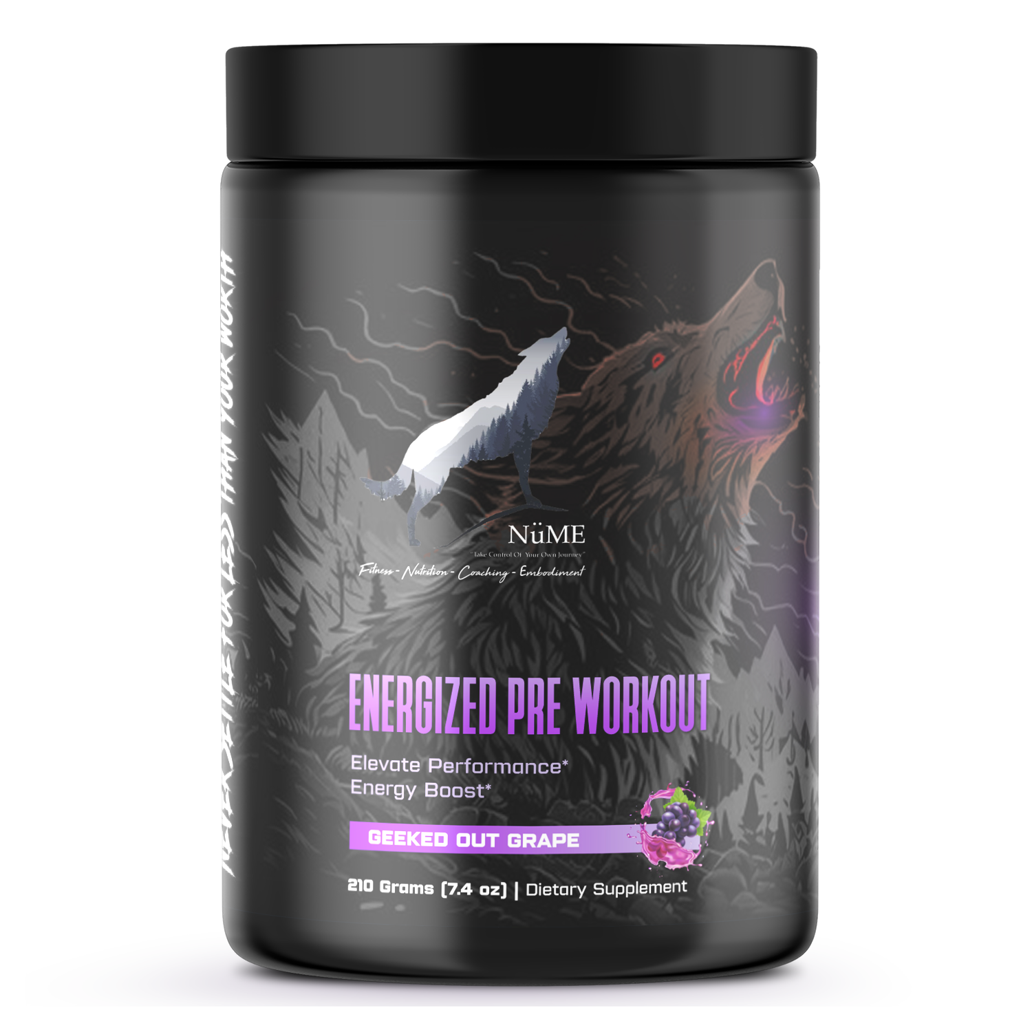 Energized Base PreWorkout With Focus Matrix Geeked Out Grape NuME Supplements